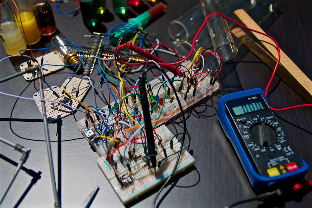 Electronic circuit boards connected to a tester